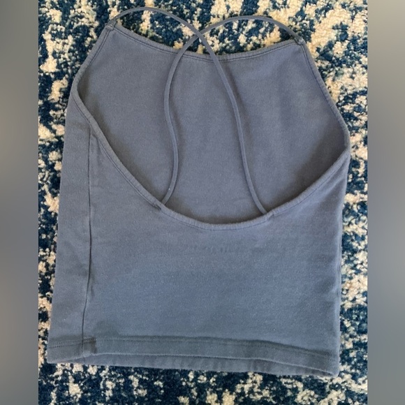 American Eagle Outfitters Open Back Blue Cropped Tank - Picture 4 of 7